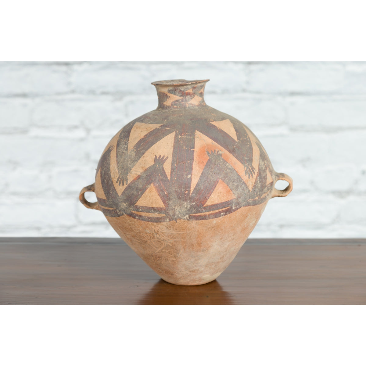 Chinese Neolithic Period 4000 BC Terracotta Storage Jar with Geometric Décor-6. Asian & Chinese Furniture, Art, Antiques, Vintage Home Décor for sale at FEA Home