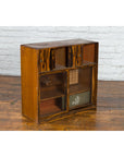 Japanese 19th Century Zebra Wood Tansu Chest with Sliding Doors and Open Shelves-3. Asian & Chinese Furniture, Art, Antiques, Vintage Home Décor for sale at FEA Home