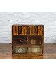 Japanese 19th Century Zebra Wood Tansu Chest with Sliding Doors and Open Shelves-4. Asian & Chinese Furniture, Art, Antiques, Vintage Home Décor for sale at FEA Home