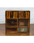 Japanese 19th Century Zebra Wood Tansu Chest with Sliding Doors and Open Shelves-8. Asian & Chinese Furniture, Art, Antiques, Vintage Home Décor for sale at FEA Home