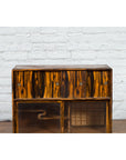 Japanese 19th Century Zebra Wood Tansu Chest with Sliding Doors and Open Shelves-9. Asian & Chinese Furniture, Art, Antiques, Vintage Home Décor for sale at FEA Home
