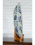 Large Chinese Porcelain Charger Plate with Hand-Painted Blue and White Décor-4. Asian & Chinese Furniture, Art, Antiques, Vintage Home Décor for sale at FEA Home