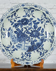 Large Chinese Porcelain Charger Plate with Hand-Painted Blue and White Décor-2. Asian & Chinese Furniture, Art, Antiques, Vintage Home Décor for sale at FEA Home