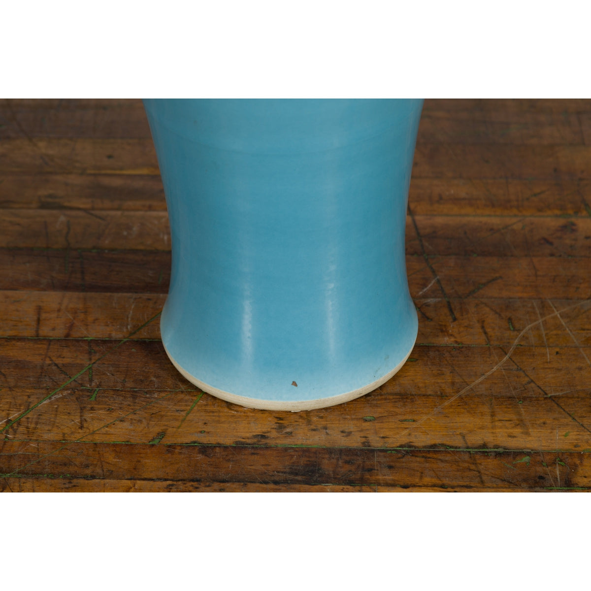 Tall Prem Collection Soft Blue Glazed Artisan Ceramic Vase with Flaring Neck-6. Asian & Chinese Furniture, Art, Antiques, Vintage Home Décor for sale at FEA Home