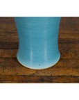 Tall Prem Collection Soft Blue Glazed Artisan Ceramic Vase with Flaring Neck-6. Asian & Chinese Furniture, Art, Antiques, Vintage Home Décor for sale at FEA Home