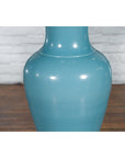 Tall Prem Collection Soft Blue Glazed Artisan Ceramic Vase with Flaring Neck-8. Asian & Chinese Furniture, Art, Antiques, Vintage Home Décor for sale at FEA Home