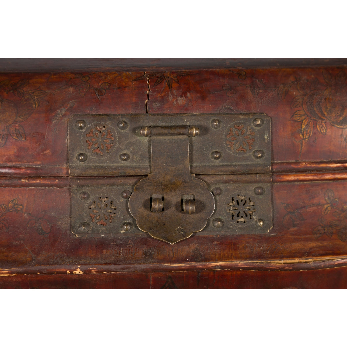 Chinese Red Lacquer Wedding Chest with Hand-Painted Décor, Qing Dynasty-8. Asian & Chinese Furniture, Art, Antiques, Vintage Home Décor for sale at FEA Home