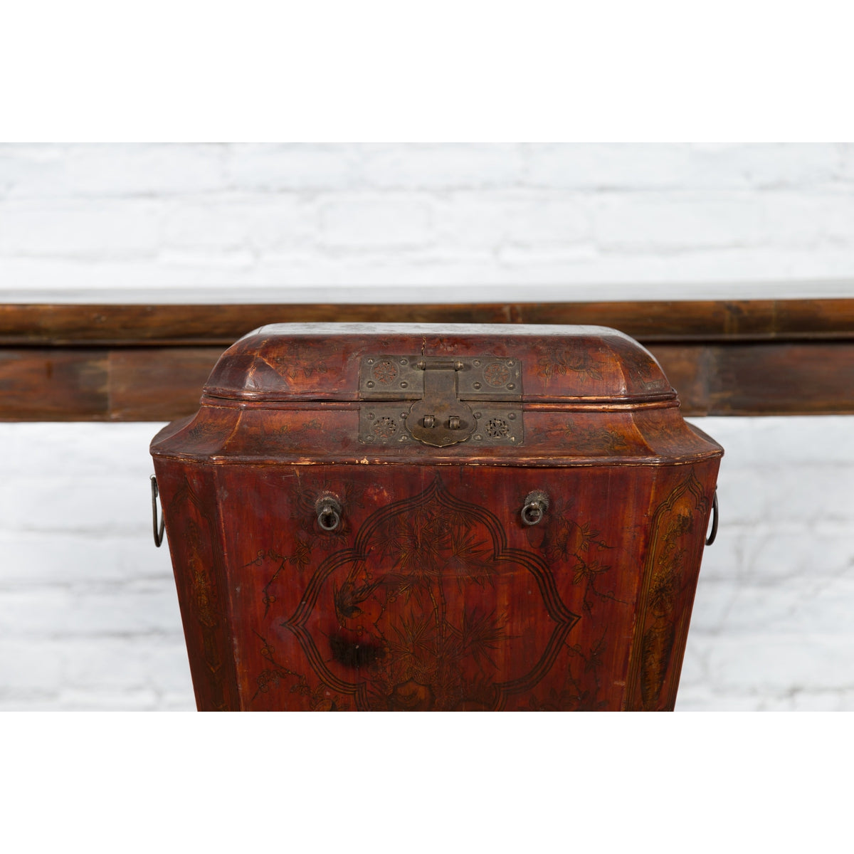 Chinese Red Lacquer Wedding Chest with Hand-Painted Décor, Qing Dynasty-4. Asian & Chinese Furniture, Art, Antiques, Vintage Home Décor for sale at FEA Home
