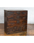Japanese Meiji Zebra Wood Tansu Chest in Isho-Dansu Style with Five Drawers-13. Asian & Chinese Furniture, Art, Antiques, Vintage Home Décor for sale at FEA Home