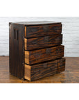 Japanese Meiji Zebra Wood Tansu Chest in Isho-Dansu Style with Five Drawers-4. Asian & Chinese Furniture, Art, Antiques, Vintage Home Décor for sale at FEA Home