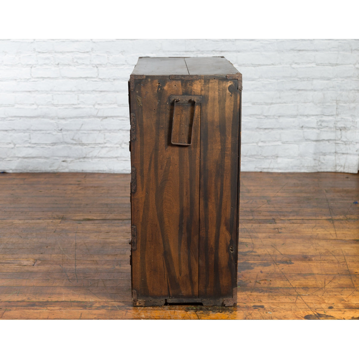 Japanese Meiji Zebra Wood Tansu Chest in Isho-Dansu Style with Five Drawers-16. Asian & Chinese Furniture, Art, Antiques, Vintage Home Décor for sale at FEA Home