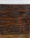 Japanese Meiji Zebra Wood Tansu Chest in Isho-Dansu Style with Five Drawers-2. Asian & Chinese Furniture, Art, Antiques, Vintage Home Décor for sale at FEA Home
