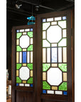 Chinese Antique Six-Panel Folding Screen with Stained Glass Geometric Motifs-15. Asian & Chinese Furniture, Art, Antiques, Vintage Home Décor for sale at FEA Home