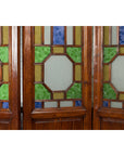 Chinese Antique Six-Panel Folding Screen with Stained Glass Geometric Motifs-19. Asian & Chinese Furniture, Art, Antiques, Vintage Home Décor for sale at FEA Home