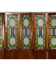 Chinese Antique Six-Panel Folding Screen with Stained Glass Geometric Motifs-6. Asian & Chinese Furniture, Art, Antiques, Vintage Home Décor for sale at FEA Home