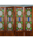 Chinese Antique Six-Panel Folding Screen with Stained Glass Geometric Motifs-7. Asian & Chinese Furniture, Art, Antiques, Vintage Home Décor for sale at FEA Home