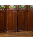 Chinese Antique Six-Panel Folding Screen with Stained Glass Geometric Motifs-8. Asian & Chinese Furniture, Art, Antiques, Vintage Home Décor for sale at FEA Home