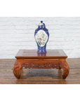 Small Vintage Indonesian Coffee Table with Scroll-Carved Apron and Chow Legs-2. Asian & Chinese Furniture, Art, Antiques, Vintage Home Décor for sale at FEA Home