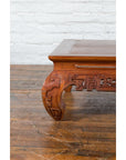 Small Vintage Indonesian Coffee Table with Scroll-Carved Apron and Chow Legs-13. Asian & Chinese Furniture, Art, Antiques, Vintage Home Décor for sale at FEA Home