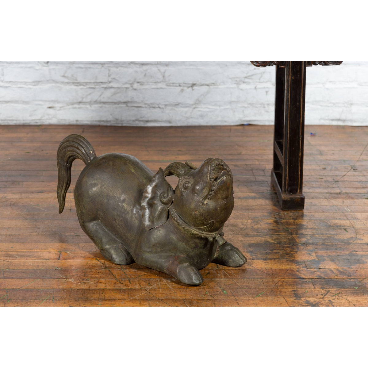 Celebes Island Hand-Tooled Temple Monster Sculpture with Swine Ears and Horn-4. Asian & Chinese Furniture, Art, Antiques, Vintage Home Décor for sale at FEA Home