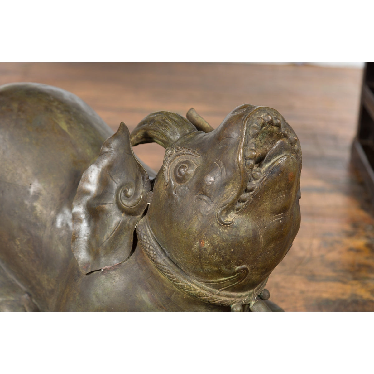 Celebes Island Hand-Tooled Temple Monster Sculpture with Swine Ears and Horn-7. Asian & Chinese Furniture, Art, Antiques, Vintage Home Décor for sale at FEA Home