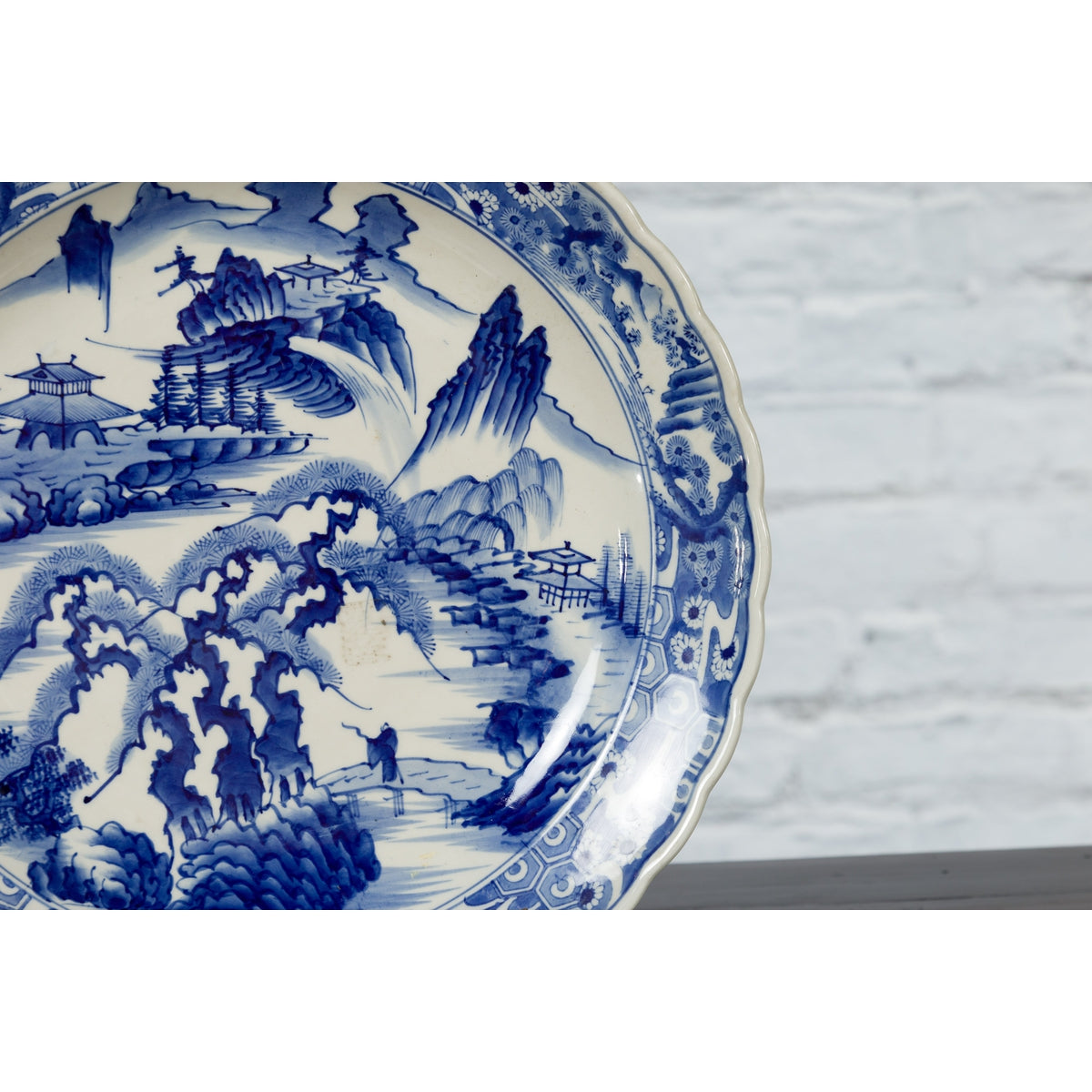 Japanese 19th Century Porcelain Imari Plate with Painted Blue and White Décor-7. Asian & Chinese Furniture, Art, Antiques, Vintage Home Décor for sale at FEA Home