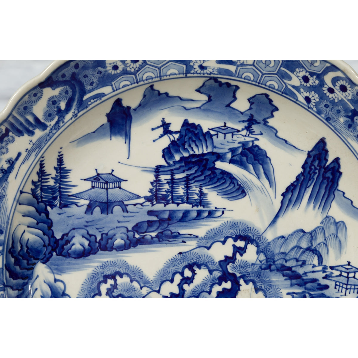 Japanese 19th Century Porcelain Imari Plate with Painted Blue and White Décor-9. Asian & Chinese Furniture, Art, Antiques, Vintage Home Décor for sale at FEA Home