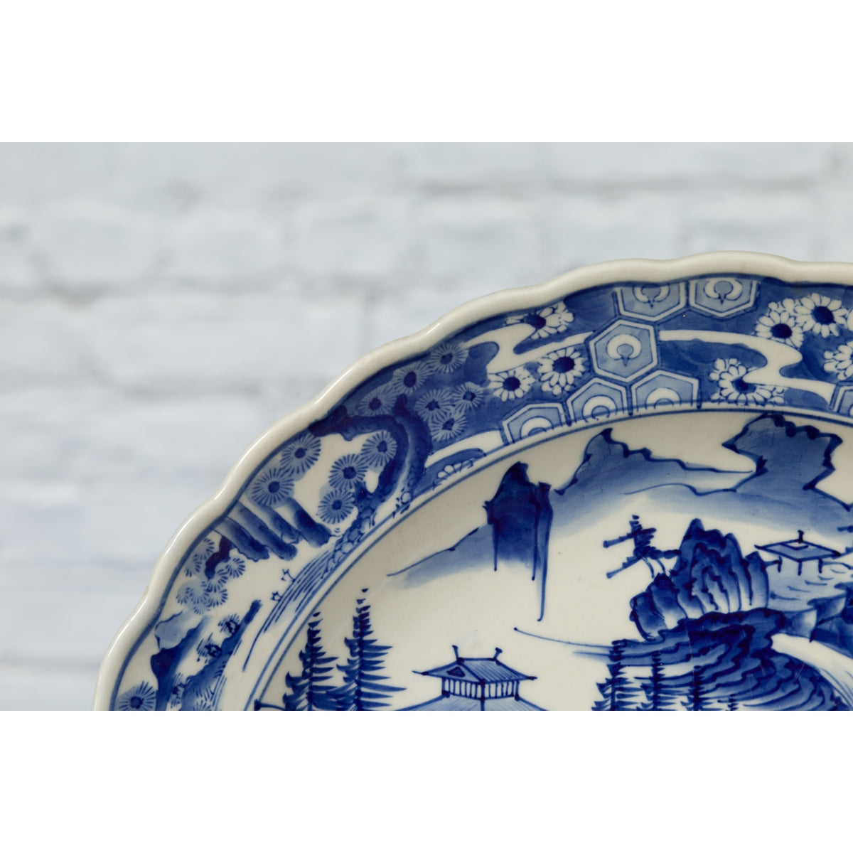 Japanese 19th Century Porcelain Imari Plate with Painted Blue and White Décor-12. Asian & Chinese Furniture, Art, Antiques, Vintage Home Décor for sale at FEA Home