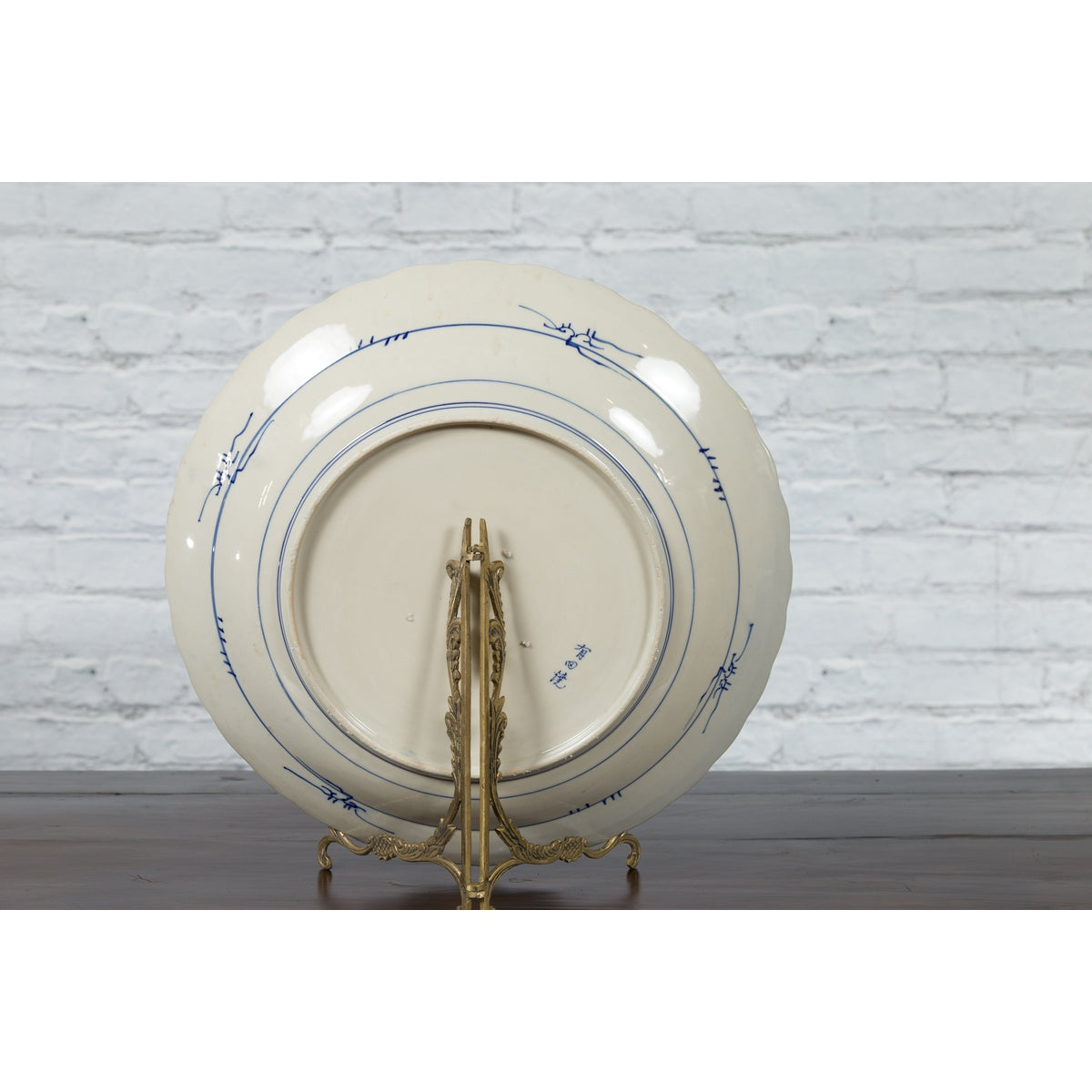 Japanese 19th Century Porcelain Imari Plate with Painted Blue and White Décor-14. Asian & Chinese Furniture, Art, Antiques, Vintage Home Décor for sale at FEA Home