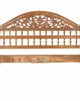 Vintage Carved Indonesian Headboard with Scrolling Foliage and Petite Balusters-1. Asian & Chinese Furniture, Art, Antiques, Vintage Home Décor for sale at FEA Home