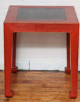 Art Deco Red Lacquered Chinese Table with Ming Dynasty Courtyard Stone Inset-3. Asian & Chinese Furniture, Art, Antiques, Vintage Home Décor for sale at FEA Home
