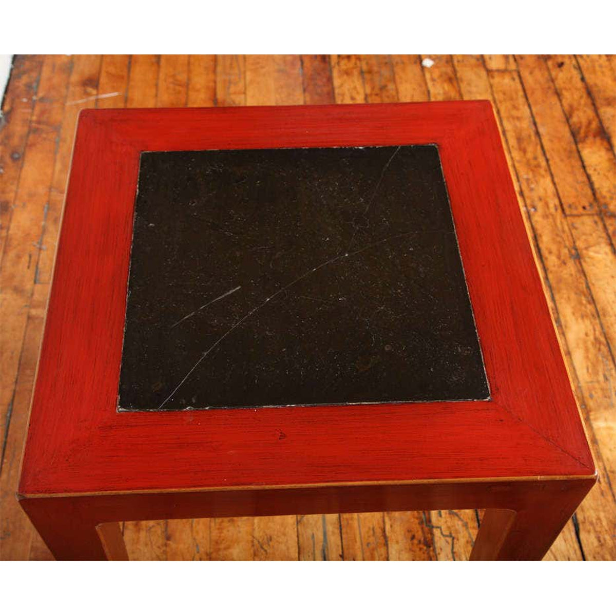 Art Deco Red Lacquered Chinese Table with Ming Dynasty Courtyard Stone Inset-4. Asian & Chinese Furniture, Art, Antiques, Vintage Home Décor for sale at FEA Home