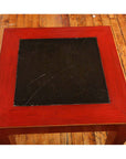 Art Deco Red Lacquered Chinese Table with Ming Dynasty Courtyard Stone Inset-4. Asian & Chinese Furniture, Art, Antiques, Vintage Home Décor for sale at FEA Home
