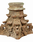 Antique Indian Corinthian Temple Capital Carving with Distressed Patina-1. Asian & Chinese Furniture, Art, Antiques, Vintage Home Décor for sale at FEA Home