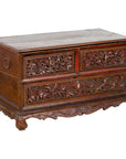 Early 20th Century Madurese Treasure Chest with Hand-Carved Floral Décor-1. Asian & Chinese Furniture, Art, Antiques, Vintage Home Décor for sale at FEA Home