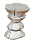 Contemporary Indonesian Silver-Colored Pedestal with Hourglass-Inspired Shape-1. Asian & Chinese Furniture, Art, Antiques, Vintage Home Décor for sale at FEA Home