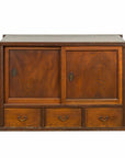 Japanese 19th Century Keyaki Wood Buffet with Sliding Doors and Three Drawers-1. Asian & Chinese Furniture, Art, Antiques, Vintage Home Décor for sale at FEA Home