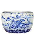 Japanese Meiji Period 19th Century Blue and White Round Porcelain Planter-1. Asian & Chinese Furniture, Art, Antiques, Vintage Home Décor for sale at FEA Home