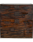 Japanese Meiji Zebra Wood Tansu Chest in Isho-Dansu Style with Five Drawers-1. Asian & Chinese Furniture, Art, Antiques, Vintage Home Décor for sale at FEA Home