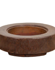 Meiji Period Japanese Wood Root Round Hibachi with Brown Patina, circa 1900-1. Asian & Chinese Furniture, Art, Antiques, Vintage Home Décor for sale at FEA Home
