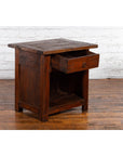 Javanese Early 20th Century Rustic Bedside Cabinet with Drawer and Open Shelf-3. Asian & Chinese Furniture, Art, Antiques, Vintage Home Décor for sale at FEA Home
