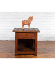 Javanese Early 20th Century Rustic Bedside Cabinet with Drawer and Open Shelf-4. Asian & Chinese Furniture, Art, Antiques, Vintage Home Décor for sale at FEA Home