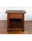 Javanese Early 20th Century Rustic Bedside Cabinet with Drawer and Open Shelf-7. Asian & Chinese Furniture, Art, Antiques, Vintage Home Décor for sale at FEA Home