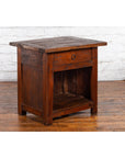 Javanese Early 20th Century Rustic Bedside Cabinet with Drawer and Open Shelf-8. Asian & Chinese Furniture, Art, Antiques, Vintage Home Décor for sale at FEA Home