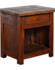 Javanese Early 20th Century Rustic Bedside Cabinet with Drawer and Open Shelf-1. Asian & Chinese Furniture, Art, Antiques, Vintage Home Décor for sale at FEA Home