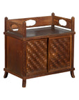 Javanese Vintage Side Cabinet with Latticed Bamboo Sliding Doors and Gallery-1. Asian & Chinese Furniture, Art, Antiques, Vintage Home Décor for sale at FEA Home