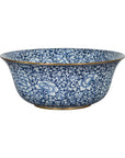 Large Thai Hand-Painted Blue and White Porcelain Bowl with Floral Motifs-1. Asian & Chinese Furniture, Art, Antiques, Vintage Home Décor for sale at FEA Home
