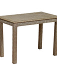 Silver metal Indian vintage coffee table with intricate overlay patterns, front view.