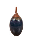 Vintage Northern Thai Chiang Mai Blue and Brown Vase from the Prem Collection-1. Asian & Chinese Furniture, Art, Antiques, Vintage Home Décor for sale at FEA Home
