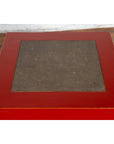 Pair of Chinese Red Lacquer Side Tables with Qing Dynasty Stone Garden Tiles-5. Asian & Chinese Furniture, Art, Antiques, Vintage Home Décor for sale at FEA Home